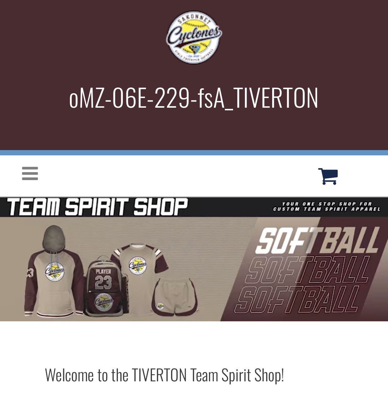 Boombah Sakonnet Cyclones team store banner